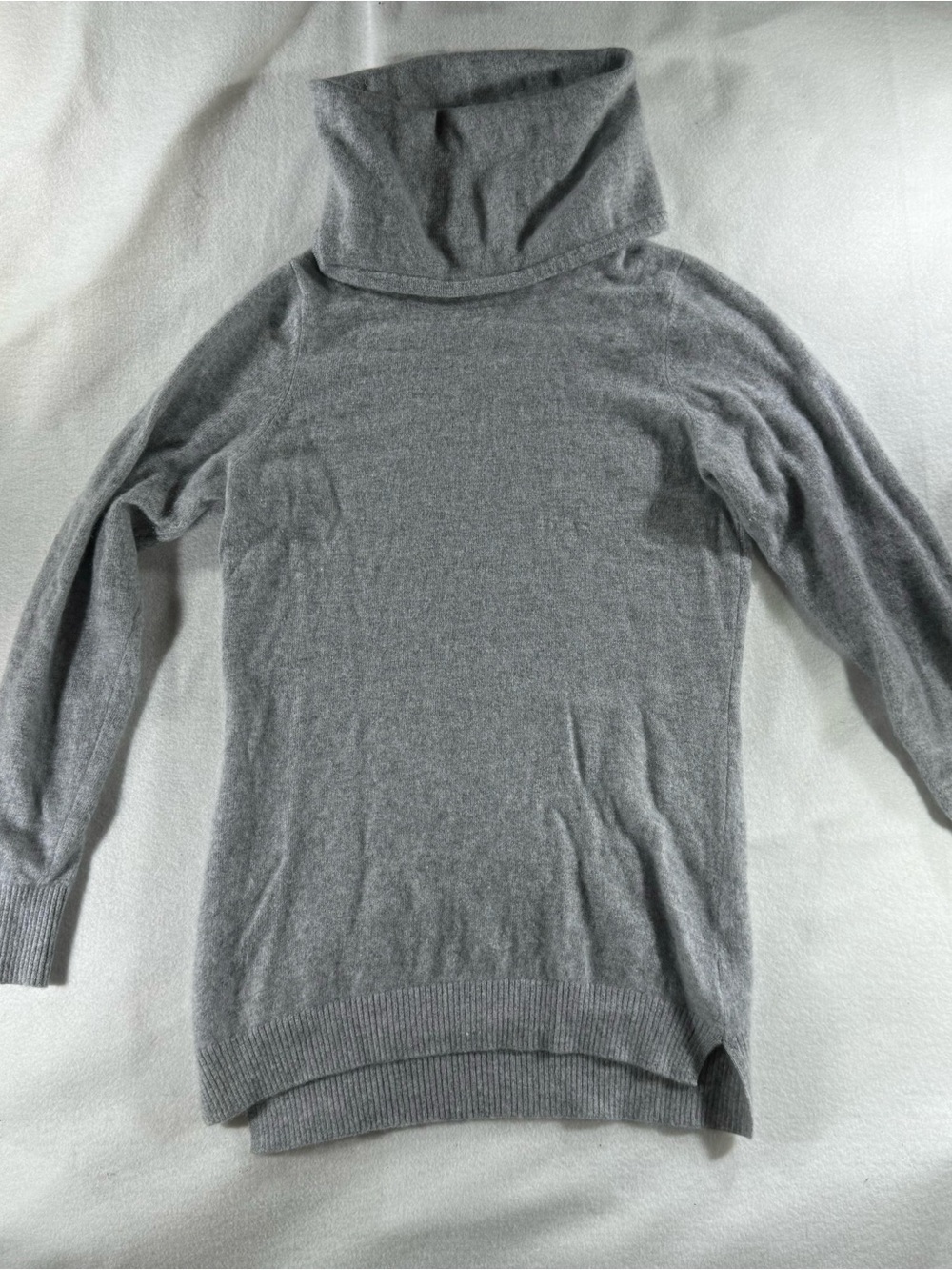 LL Bean Cashmere Gray Turtleneck Sweater Cozy Knit Cottagecore Warm Classic M